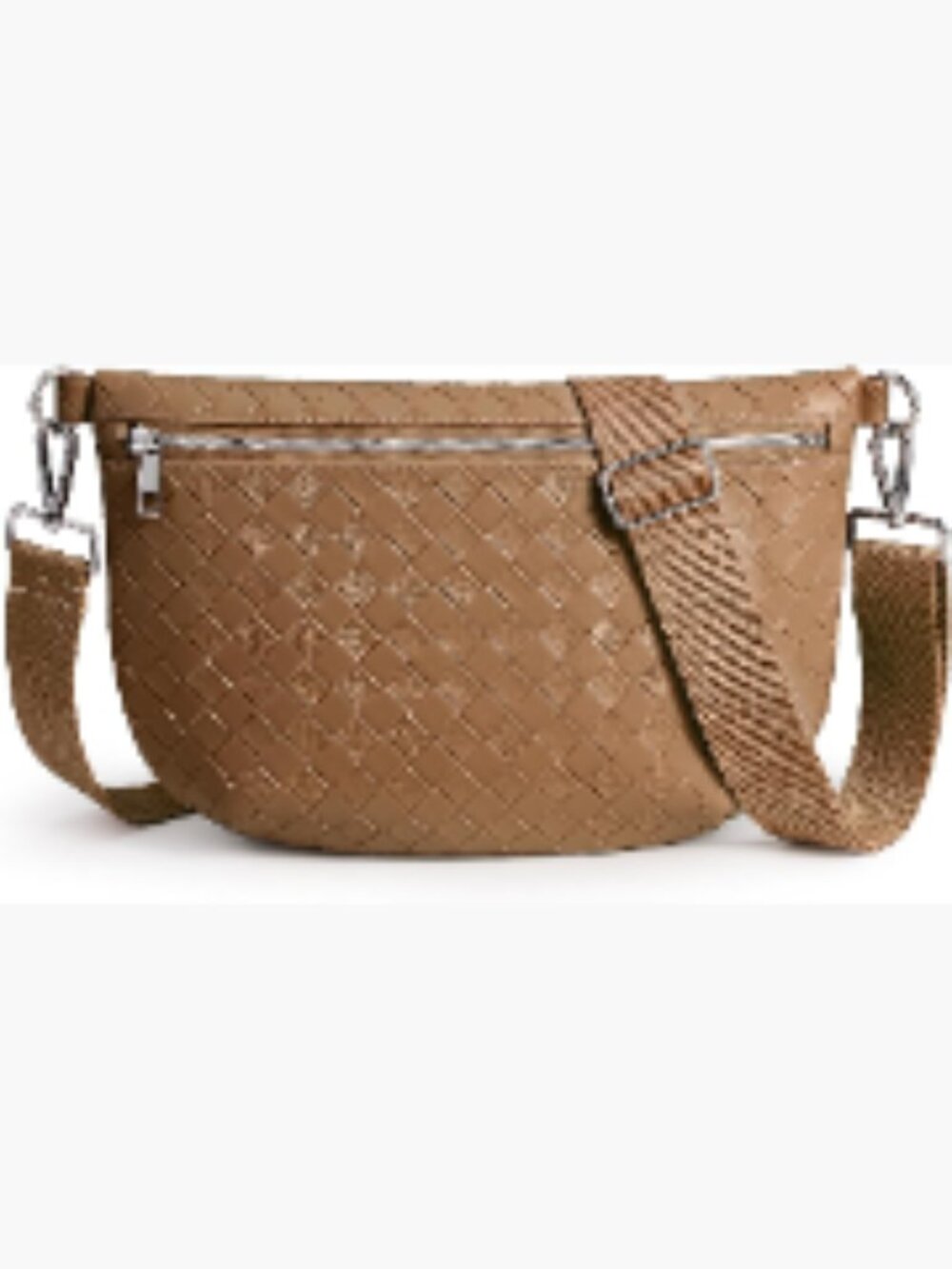 Faux Leather Woven Crossbody Bags for Women Vegan Leather Bum Bag Fanny Pack